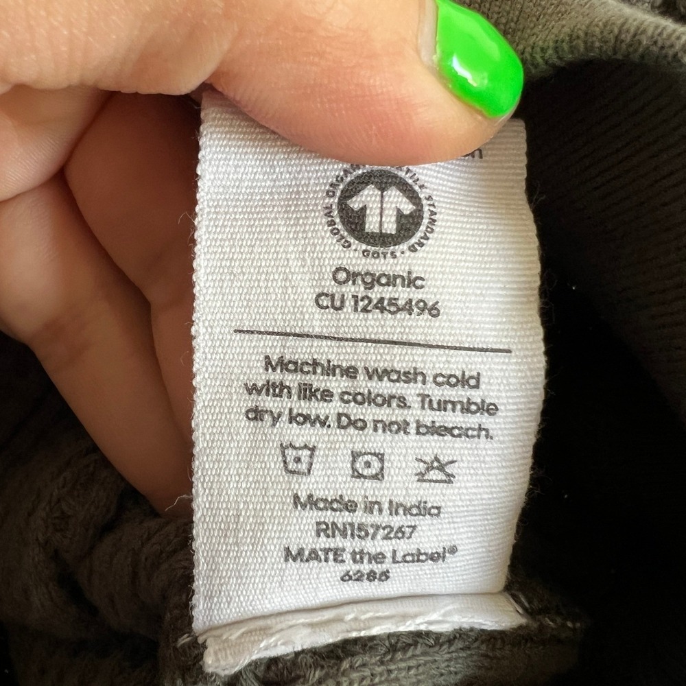 Mate The Label Kids Set‎ Sweatshirt Sweatpants Organic Thermal Green Sz 2/3 - Picture 4 of 6